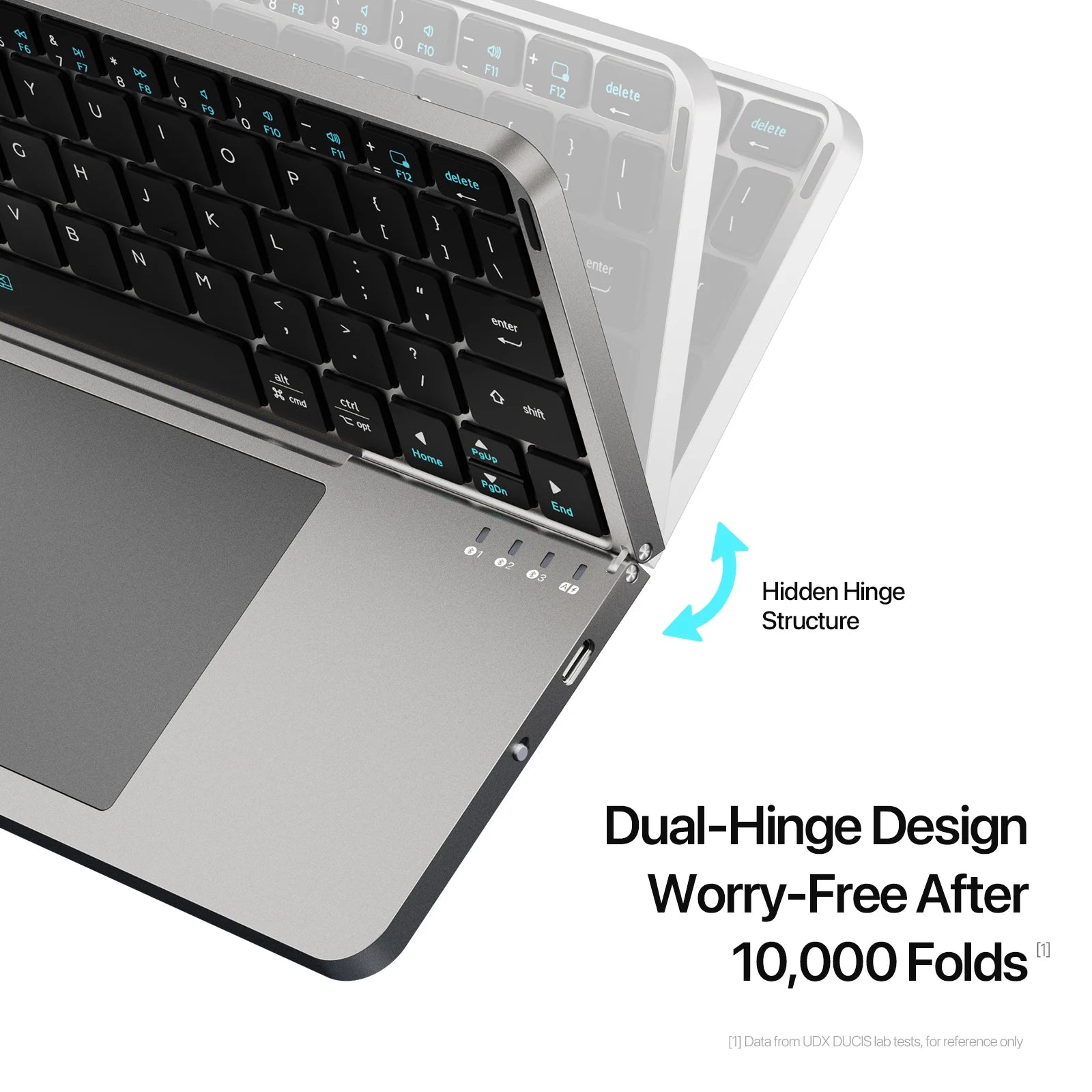 Compact Foldable Bluetooth Touchpad Keyboard